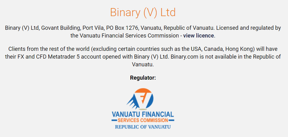 Binary.com का उदाहरण विनियमन
