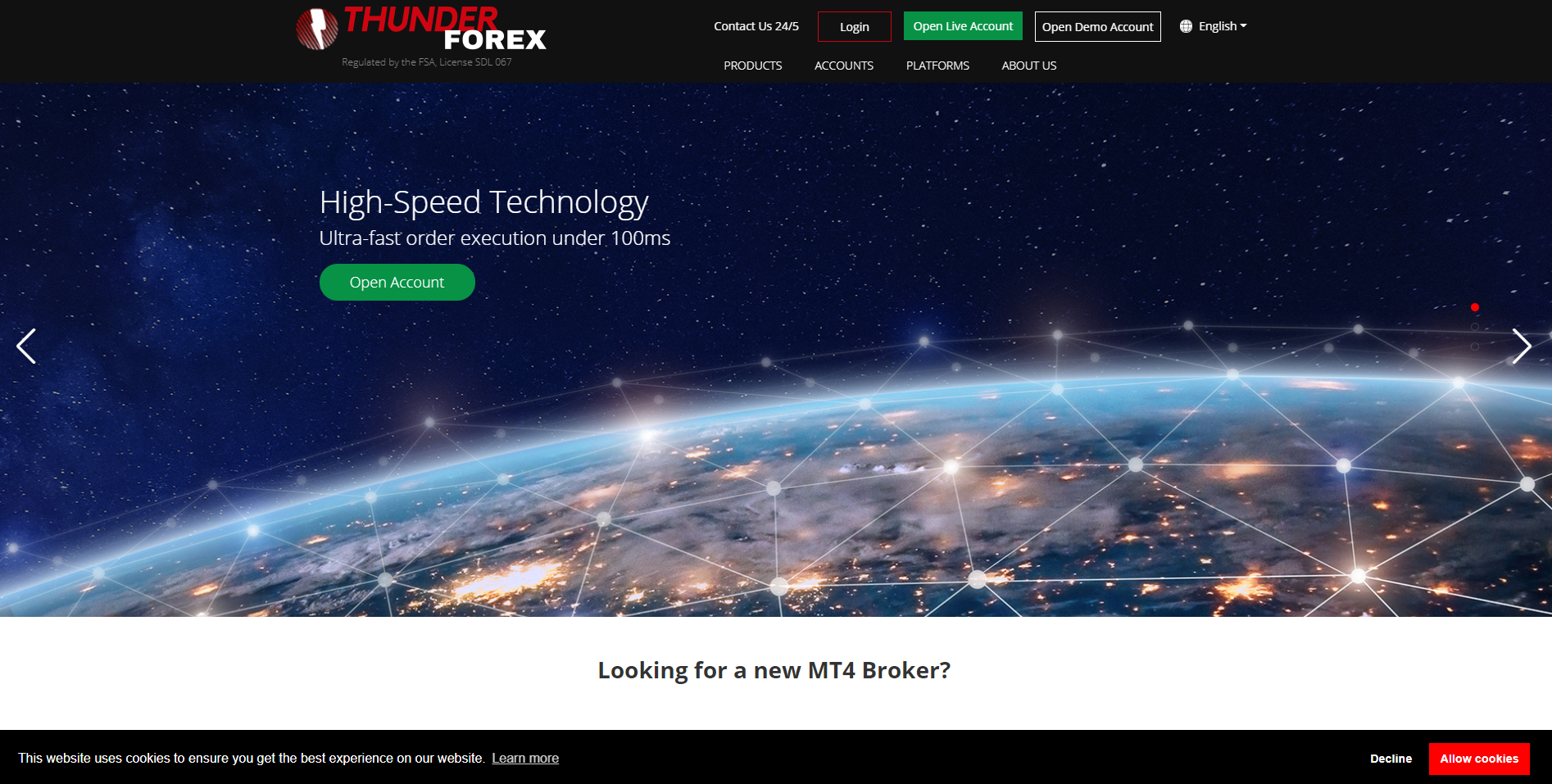 Thunder Forex weboldal
