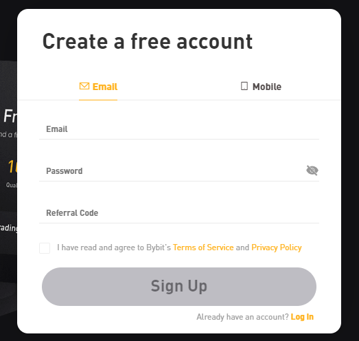 Creating a Bybit account